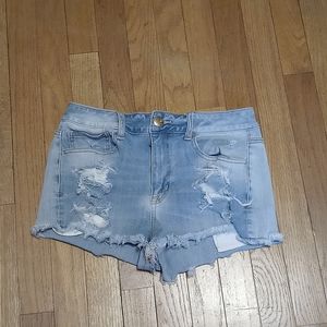 AMERICAN EAGLE HI-RISE SHORTIE JEAN SHORTS 8